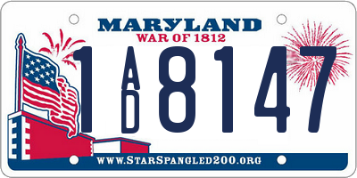 MD license plate 1AD8147