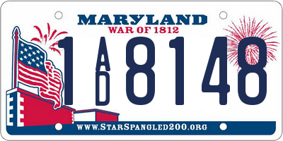 MD license plate 1AD8148