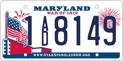 MD license plate 1AD8149