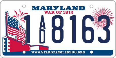 MD license plate 1AD8163