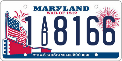 MD license plate 1AD8166