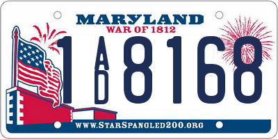 MD license plate 1AD8168
