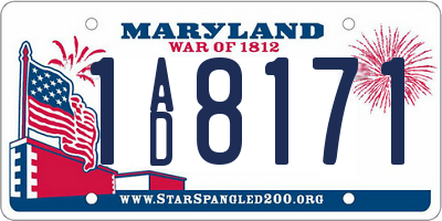 MD license plate 1AD8171