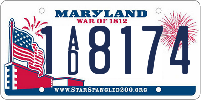 MD license plate 1AD8174
