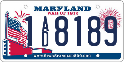 MD license plate 1AD8189