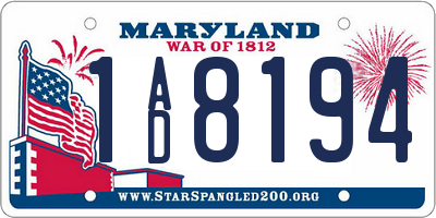 MD license plate 1AD8194