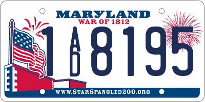 MD license plate 1AD8195
