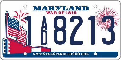 MD license plate 1AD8213