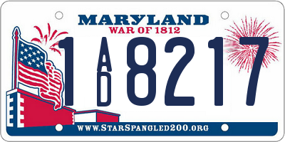 MD license plate 1AD8217