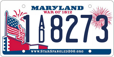 MD license plate 1AD8273