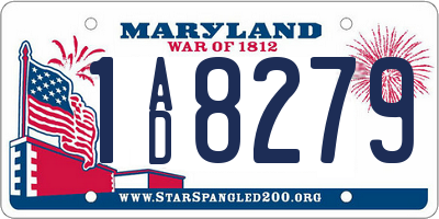 MD license plate 1AD8279