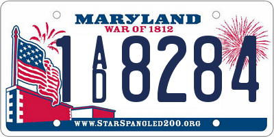 MD license plate 1AD8284