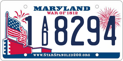 MD license plate 1AD8294