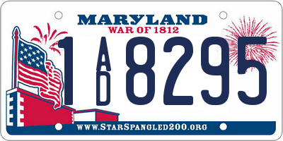MD license plate 1AD8295