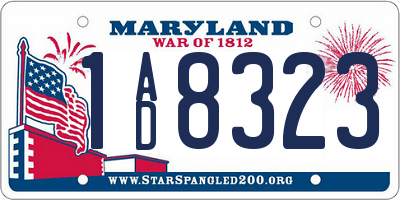 MD license plate 1AD8323