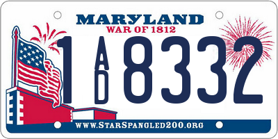 MD license plate 1AD8332