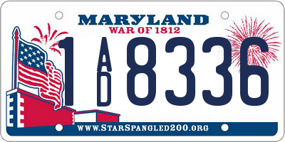 MD license plate 1AD8336