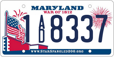 MD license plate 1AD8337