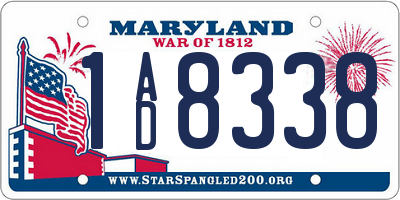MD license plate 1AD8338