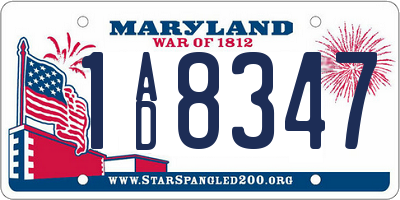 MD license plate 1AD8347