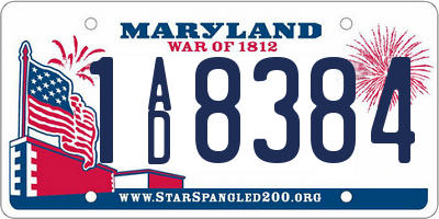MD license plate 1AD8384