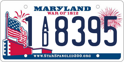 MD license plate 1AD8395