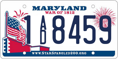 MD license plate 1AD8459