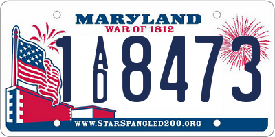 MD license plate 1AD8473