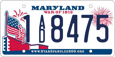 MD license plate 1AD8475