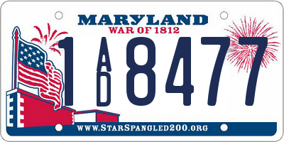 MD license plate 1AD8477