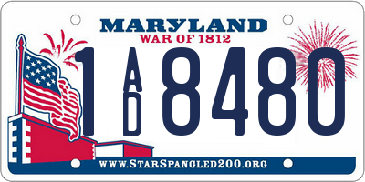 MD license plate 1AD8480