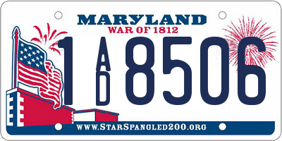 MD license plate 1AD8506