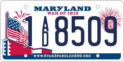 MD license plate 1AD8509