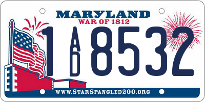 MD license plate 1AD8532