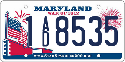 MD license plate 1AD8535