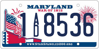 MD license plate 1AD8536