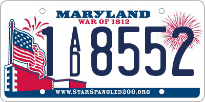 MD license plate 1AD8552