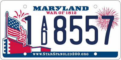 MD license plate 1AD8557