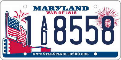 MD license plate 1AD8558