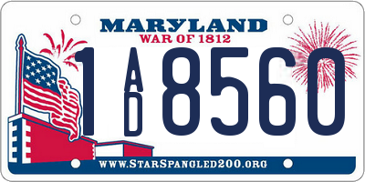 MD license plate 1AD8560