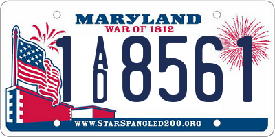 MD license plate 1AD8561