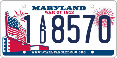 MD license plate 1AD8570