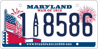 MD license plate 1AD8586
