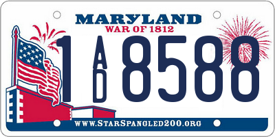 MD license plate 1AD8588