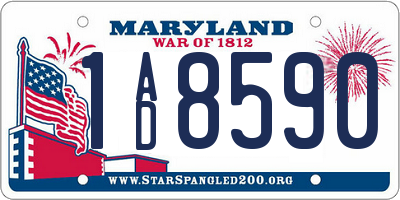 MD license plate 1AD8590