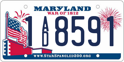 MD license plate 1AD8591