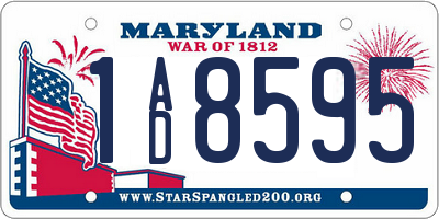 MD license plate 1AD8595