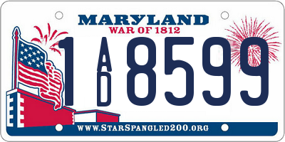 MD license plate 1AD8599