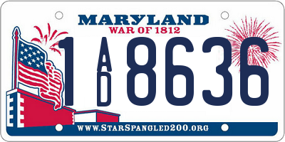 MD license plate 1AD8636