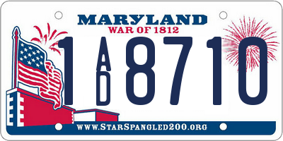 MD license plate 1AD8710